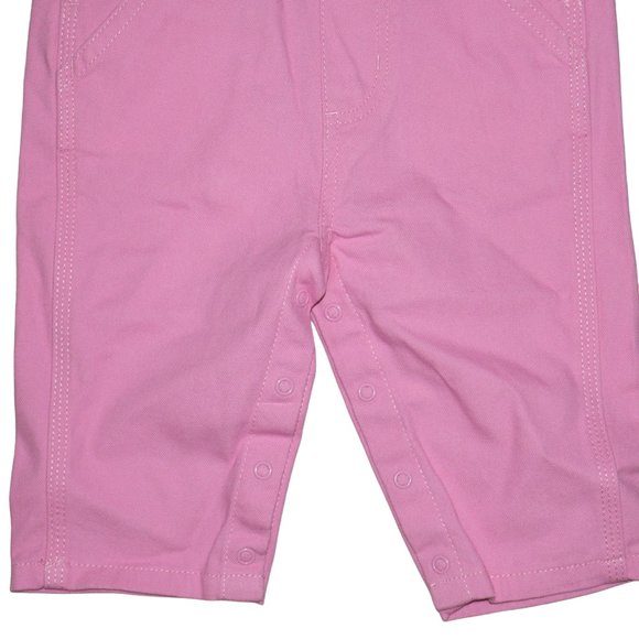 Carhartt Pink  Bib Overalls Infant Baby Sizes 3M 6M 12M Valentines Day NEW - Picture 6 of 9